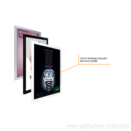 Aluminum snap frame LED light box